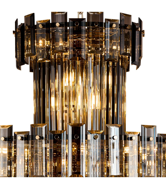 Delmar 81cm Tall Pendant 27 Light E14 French Gold/Smoke Glass Item Weight: 35kg-6