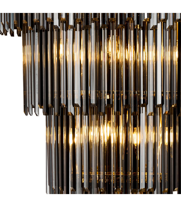 Delmar 81cm Tall Pendant 27 Light E14 French Gold/Smoke Glass Item Weight: 35kg-7
