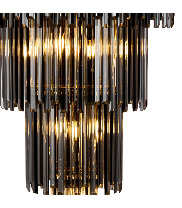 Delmar 81cm Tall Pendant 27 Light E14 French Gold/Smoke Glass Item Weight: 35kg-8