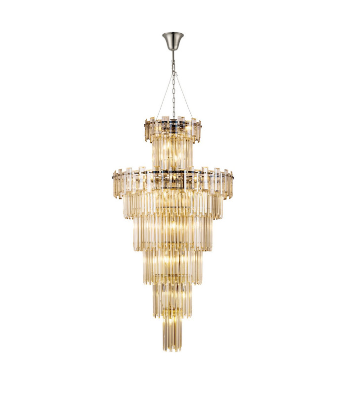 Delmar 81cm Tall Pendant 27 Light E14 Polished Nickel/Champagne Glass Item Weight: 35kg-1