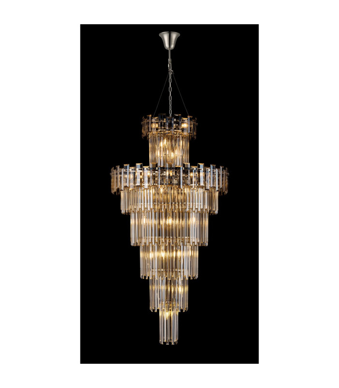Delmar 81cm Tall Pendant 27 Light E14 Polished Nickel/Champagne Glass Item Weight: 35kg-3