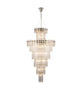 Delmar 81cm Tall Pendant 27 Light E14 Polished Nickel/Clear Glass Item Weight: 35kg-1