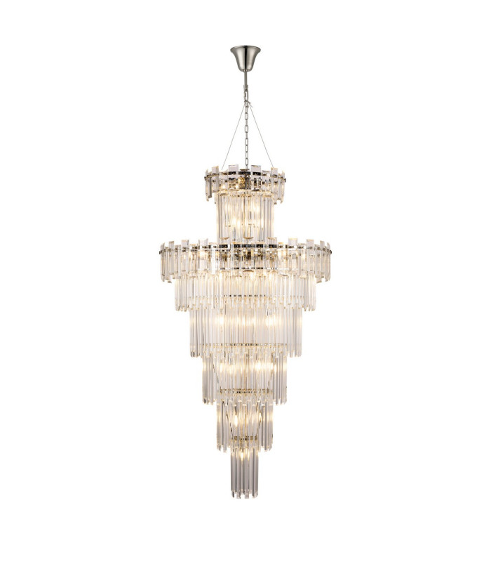 Delmar 81cm Tall Pendant 27 Light E14 Polished Nickel/Clear Glass Item Weight: 35kg-1