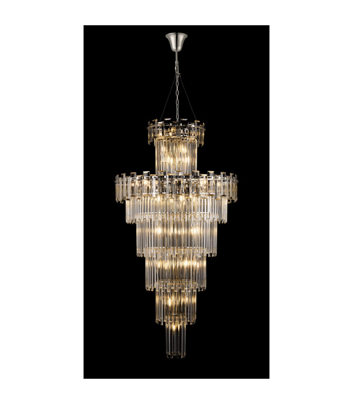 Delmar 81cm Tall Pendant 27 Light E14 Polished Nickel/Clear Glass Item Weight: 35kg-3
