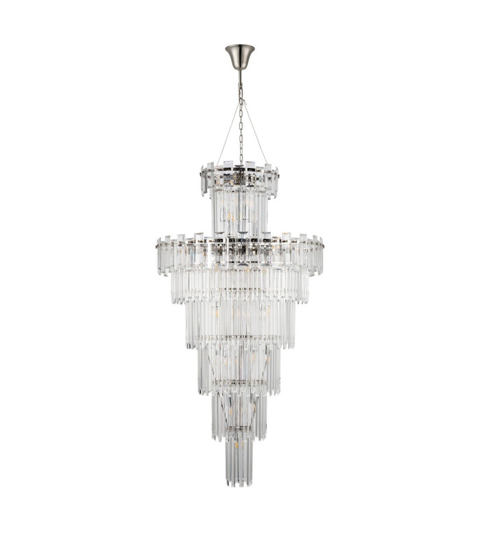 Delmar 81cm Tall Pendant 27 Light E14 Polished Nickel/Clear Glass Item Weight: 35kg-4