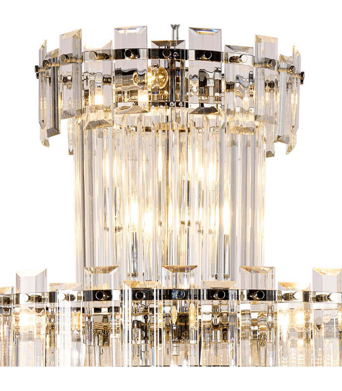 Delmar 81cm Tall Pendant 27 Light E14 Polished Nickel/Clear Glass Item Weight: 35kg-5