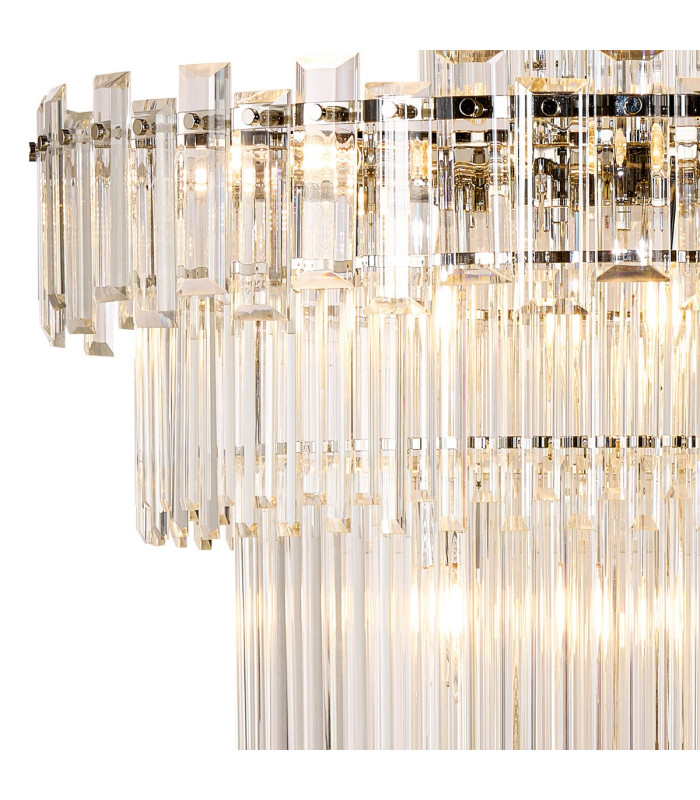 Delmar 81cm Tall Pendant 27 Light E14 Polished Nickel/Clear Glass Item Weight: 35kg-6