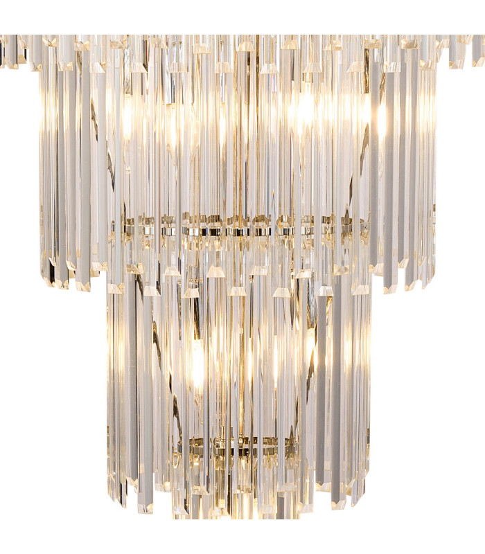 Delmar 81cm Tall Pendant 27 Light E14 Polished Nickel/Clear Glass Item Weight: 35kg-7