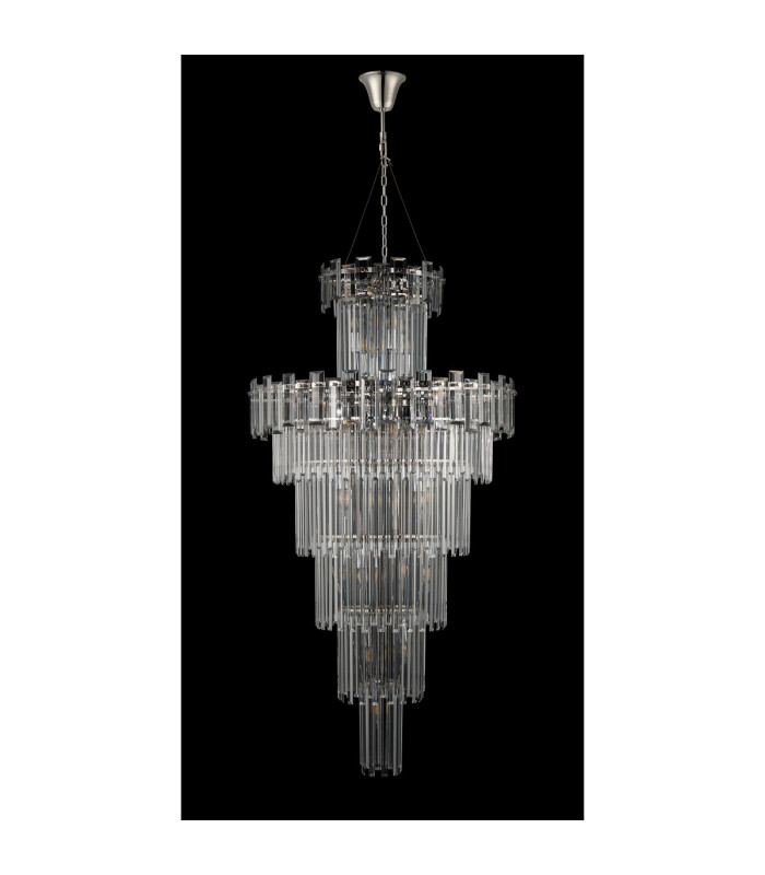 Delmar 81cm Tall Pendant 27 Light E14 Polished Nickel/Clear Glass Item Weight: 35kg-8