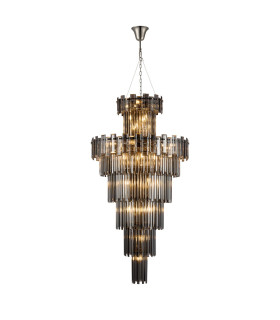 Delmar 81cm Tall Pendant 27 Light E14 Polished Nickel/Smoke Glass Item Weight: 35kg-1