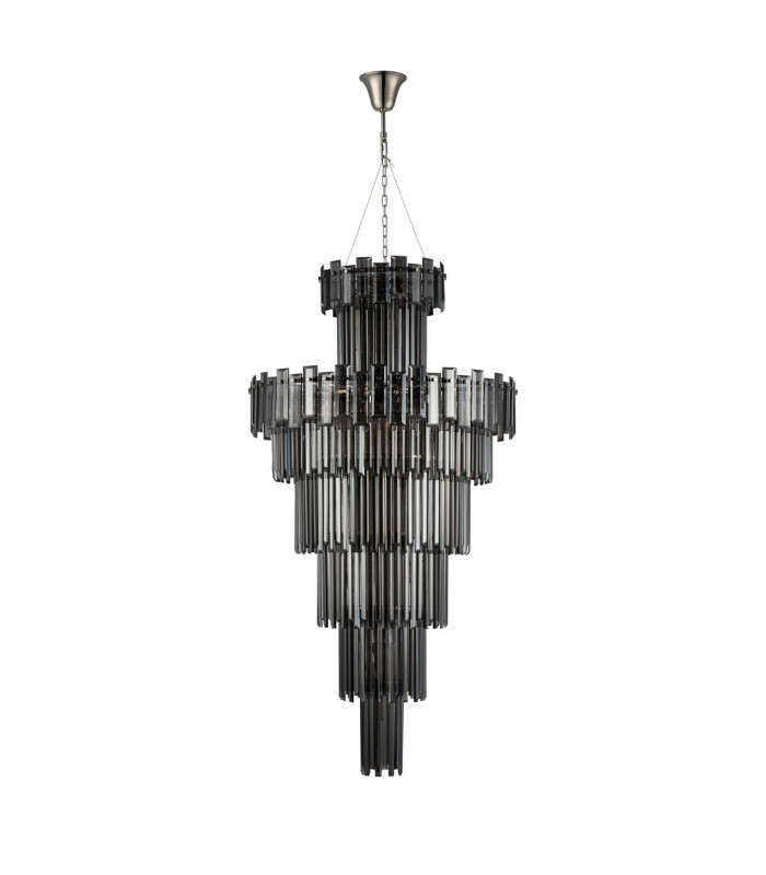 Delmar 81cm Tall Pendant 27 Light E14 Polished Nickel/Smoke Glass Item Weight: 35kg-4
