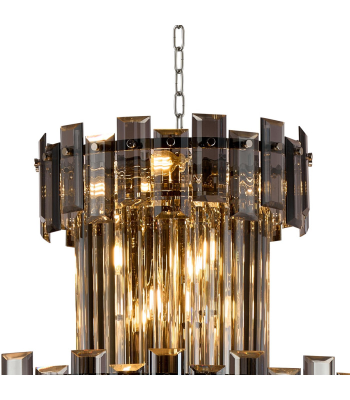 Delmar 81cm Tall Pendant 27 Light E14 Polished Nickel/Smoke Glass Item Weight: 35kg-6