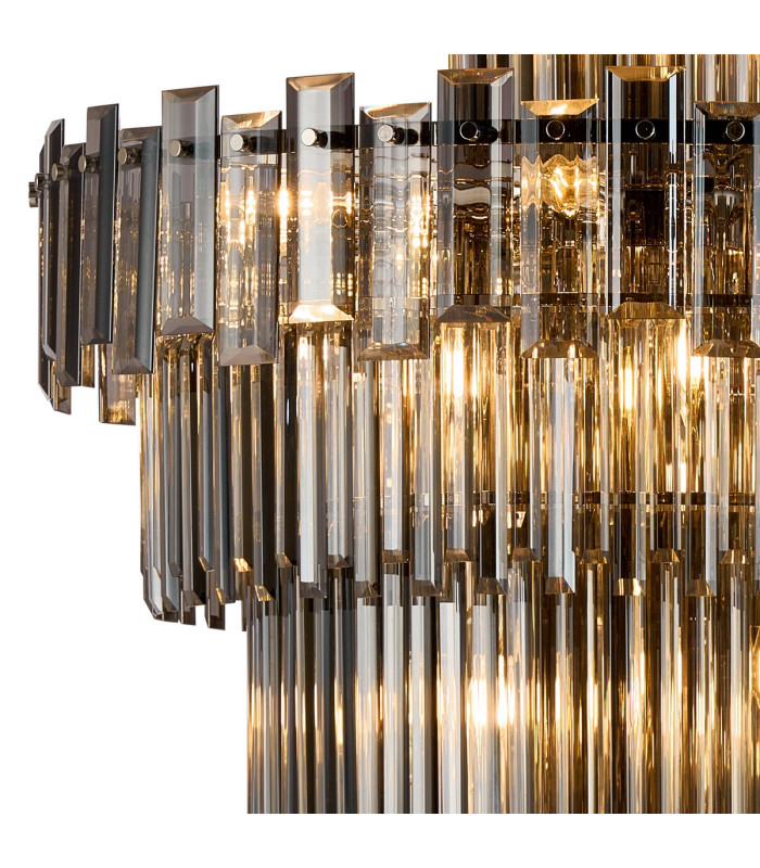 Delmar 81cm Tall Pendant 27 Light E14 Polished Nickel/Smoke Glass Item Weight: 35kg-7