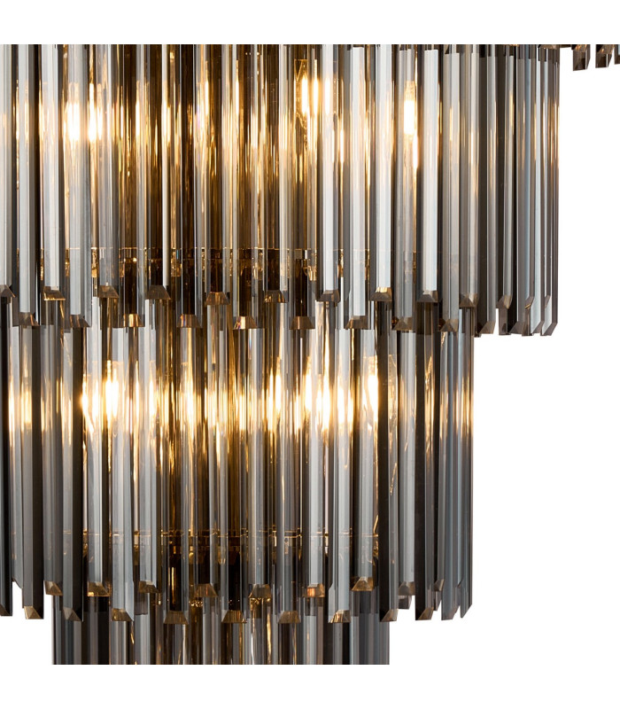 Delmar 81cm Tall Pendant 27 Light E14 Polished Nickel/Smoke Glass Item Weight: 35kg-8
