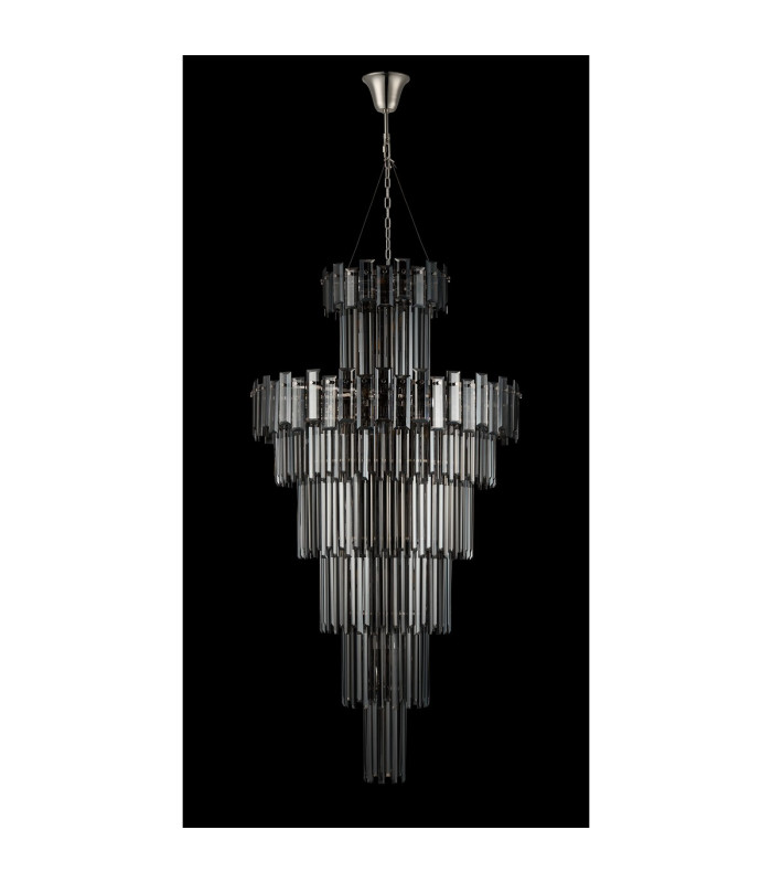 Delmar 81cm Tall Pendant 27 Light E14 Polished Nickel/Smoke Glass Item Weight: 35kg-10