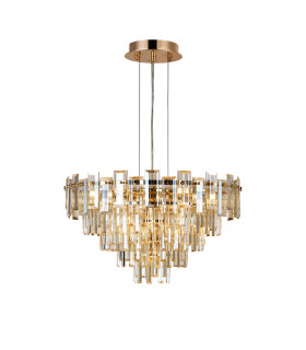 Delmar 61cm Pendant 10 Light E14 French Gold/Champagne Glass-1