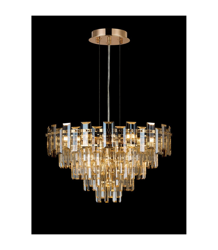 Delmar 61cm Pendant 10 Light E14 French Gold/Champagne Glass-3