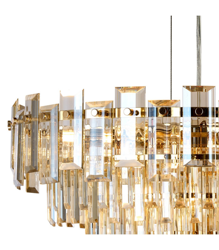 Delmar 61cm Pendant 10 Light E14 French Gold/Champagne Glass-6