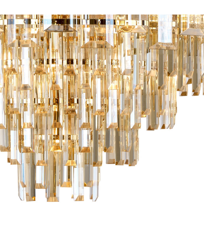 Delmar 61cm Pendant 10 Light E14 French Gold/Champagne Glass-7