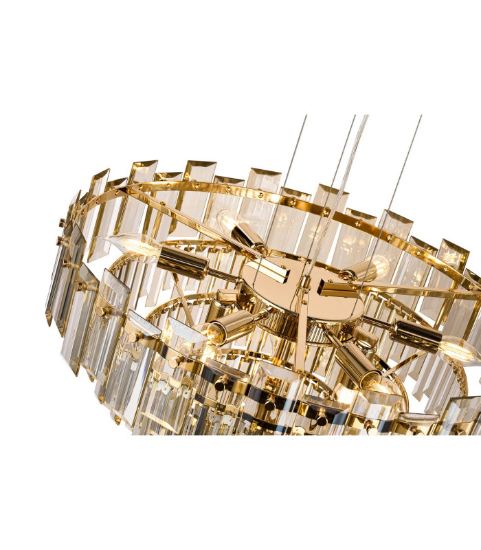 Delmar 61cm Pendant 10 Light E14 French Gold/Champagne Glass-8