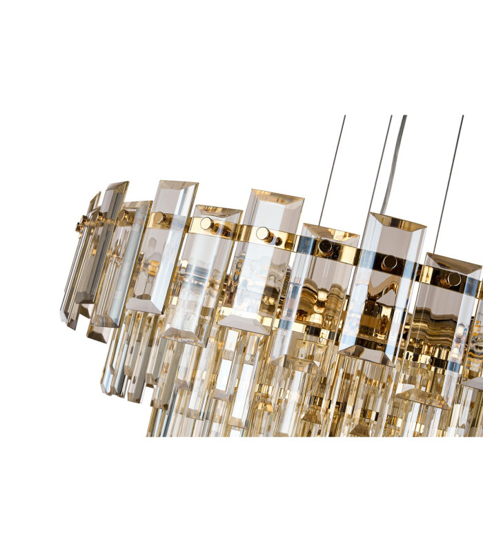 Delmar 61cm Pendant 10 Light E14 French Gold/Champagne Glass-10