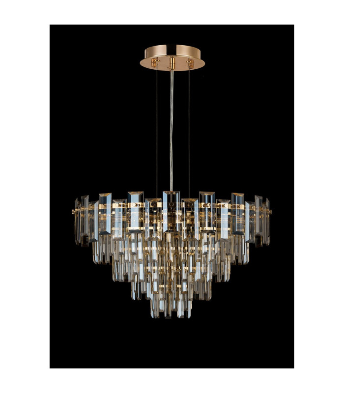 Delmar 61cm Pendant 10 Light E14 French Gold/Champagne Glass-12