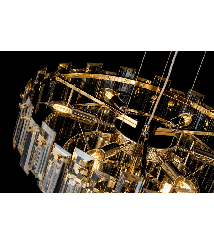 Delmar 61cm Pendant 10 Light E14 French Gold/Champagne Glass-13