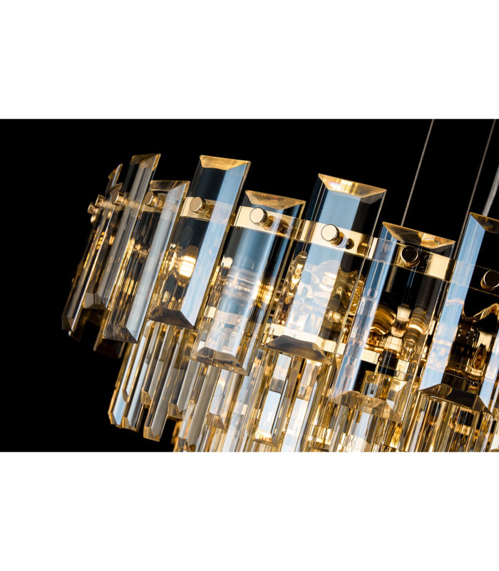 Delmar 61cm Pendant 10 Light E14 French Gold/Champagne Glass-15
