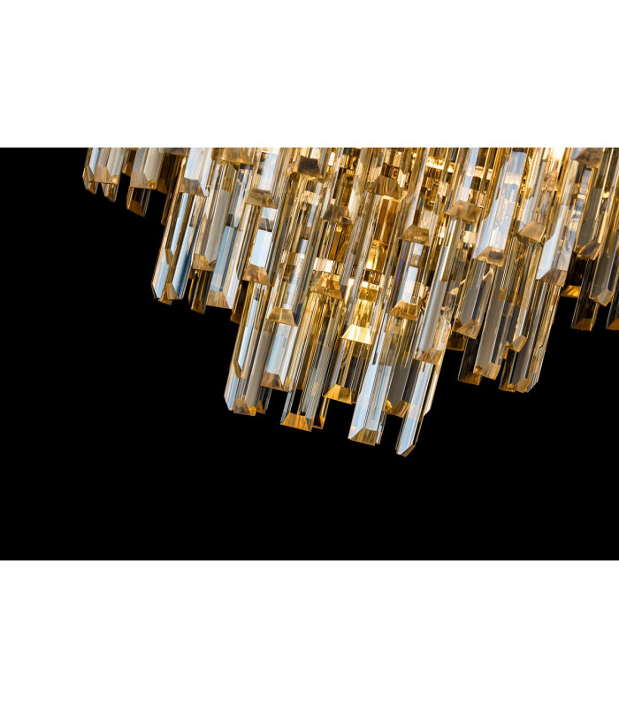 Delmar 61cm Pendant 10 Light E14 French Gold/Champagne Glass-16
