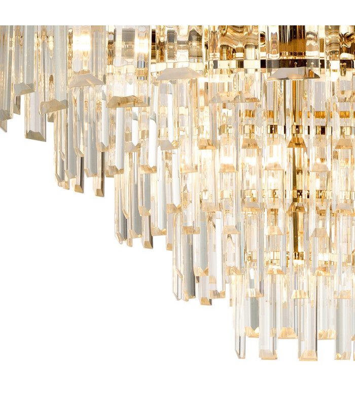 Delmar 61cm Pendant 10 Light E14 French Gold/Clear Glass-6