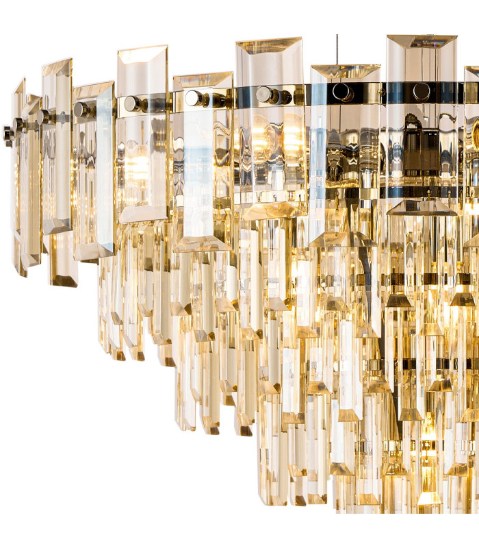 Delmar 61cm Pendant 10 Light E14 Polished Nickel/Champagne Glass-6