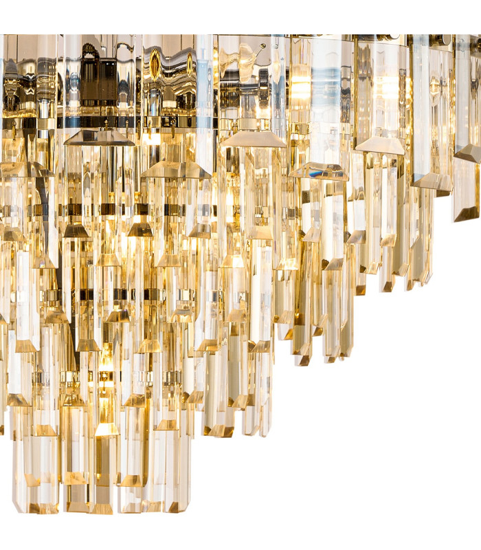 Delmar 61cm Pendant 10 Light E14 Polished Nickel/Champagne Glass-7