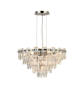 Delmar 61cm Pendant 10 Light E14 Polished Nickel/Clear Glass-1