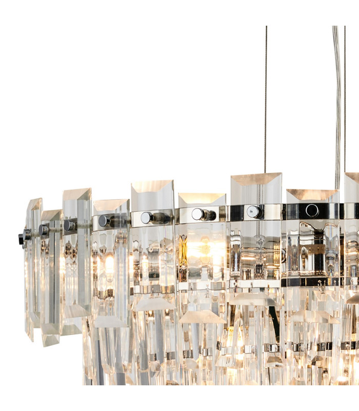 Delmar 61cm Pendant 10 Light E14 Polished Nickel/Clear Glass-6