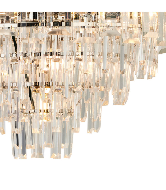 Delmar 61cm Pendant 10 Light E14 Polished Nickel/Clear Glass-7