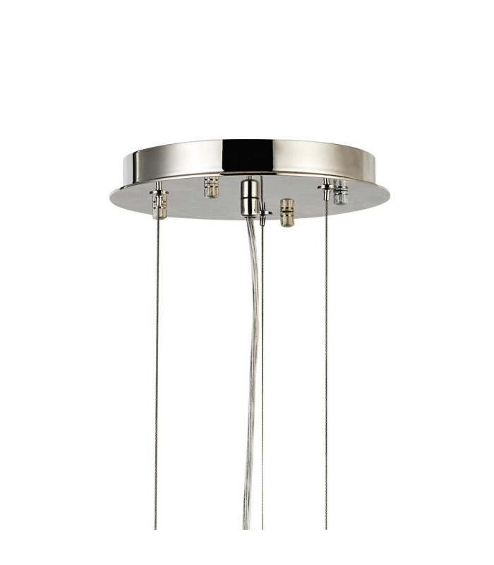 Delmar 61cm Pendant 10 Light E14 Polished Nickel/Smoke Glass-5