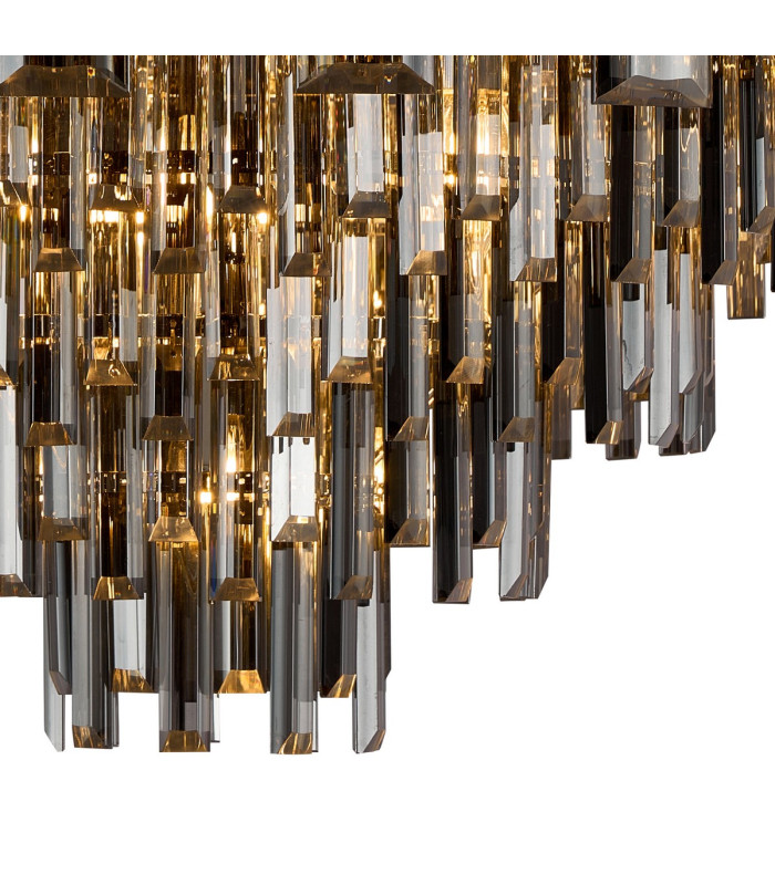 Delmar 61cm Pendant 10 Light E14 Polished Nickel/Smoke Glass-7