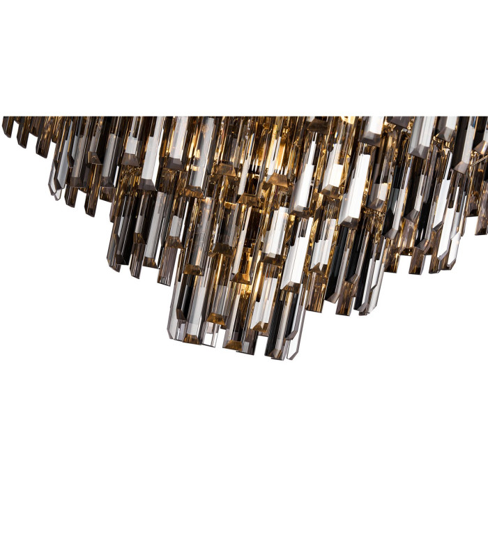Delmar 61cm Pendant 10 Light E14 Polished Nickel/Smoke Glass-10