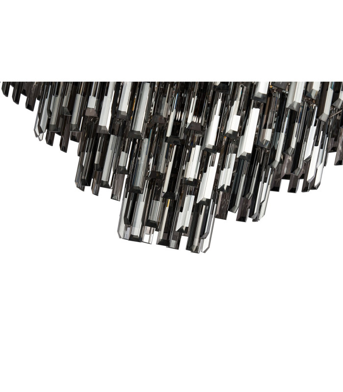 Delmar 61cm Pendant 10 Light E14 Polished Nickel/Smoke Glass-11