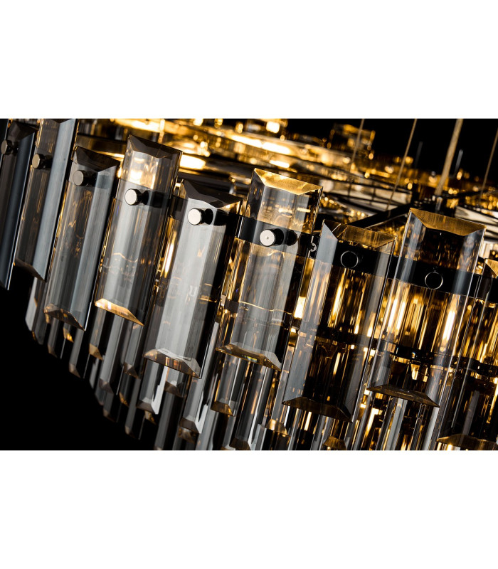 Delmar 61cm Pendant 10 Light E14 Polished Nickel/Smoke Glass-15