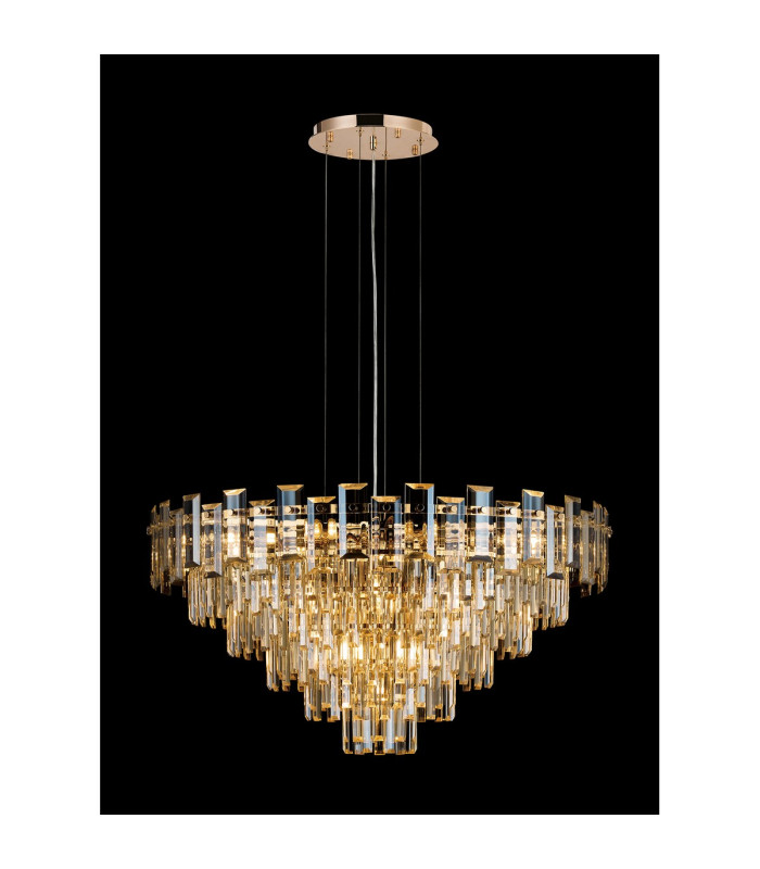 Delmar 81cm Pendant 13 Light E14 French Gold/Champagne Glass Item Weight: 15.6kg-3