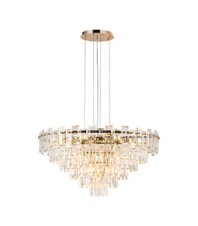 Delmar 81cm Pendant 13 Light E14 French Gold/Clear Glass Item Weight: 15.6kg-1