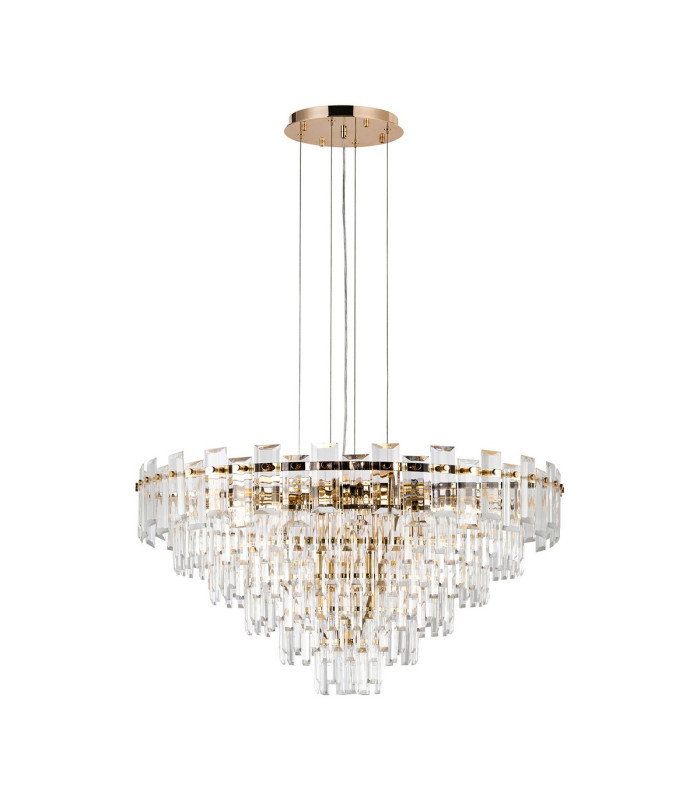 Delmar 81cm Pendant 13 Light E14 French Gold/Clear Glass Item Weight: 15.6kg-5