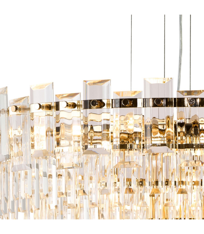 Delmar 81cm Pendant 13 Light E14 French Gold/Clear Glass Item Weight: 15.6kg-7