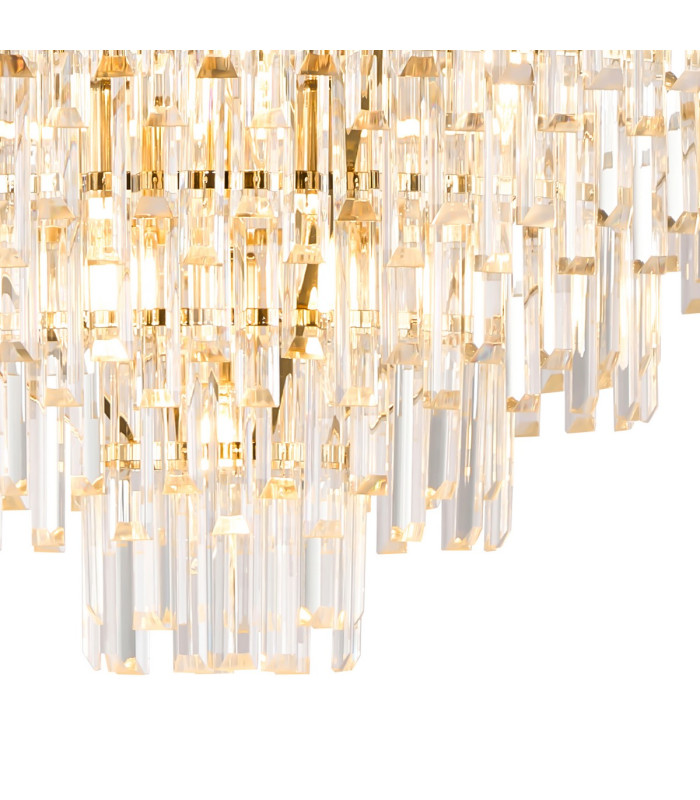 Delmar 81cm Pendant 13 Light E14 French Gold/Clear Glass Item Weight: 15.6kg-9