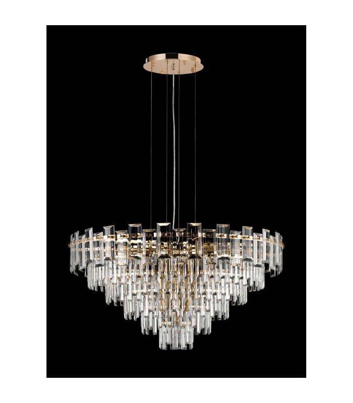 Delmar 81cm Pendant 13 Light E14 French Gold/Clear Glass Item Weight: 15.6kg-10