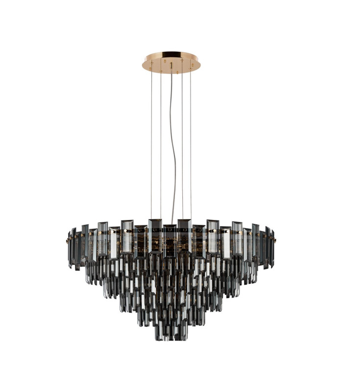 Delmar 81cm Pendant 13 Light E14 French Gold/Smoke Glass Item Weight: 15.6kg-4