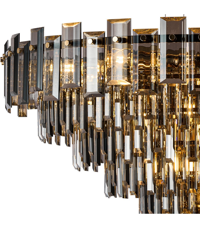 Delmar 81cm Pendant 13 Light E14 French Gold/Smoke Glass Item Weight: 15.6kg-6