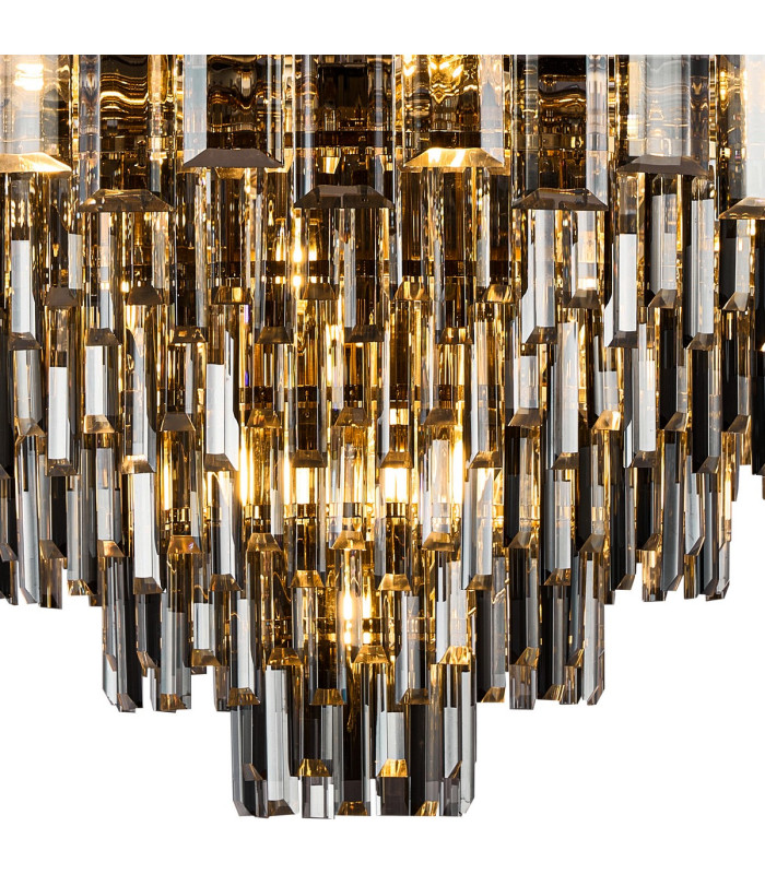 Delmar 81cm Pendant 13 Light E14 French Gold/Smoke Glass Item Weight: 15.6kg-7