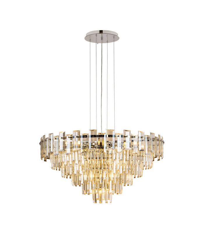 Delmar 81cm Pendant 13 Light E14 Polished Nickel/Champagne Glass Item Weight: 15.6kg-1
